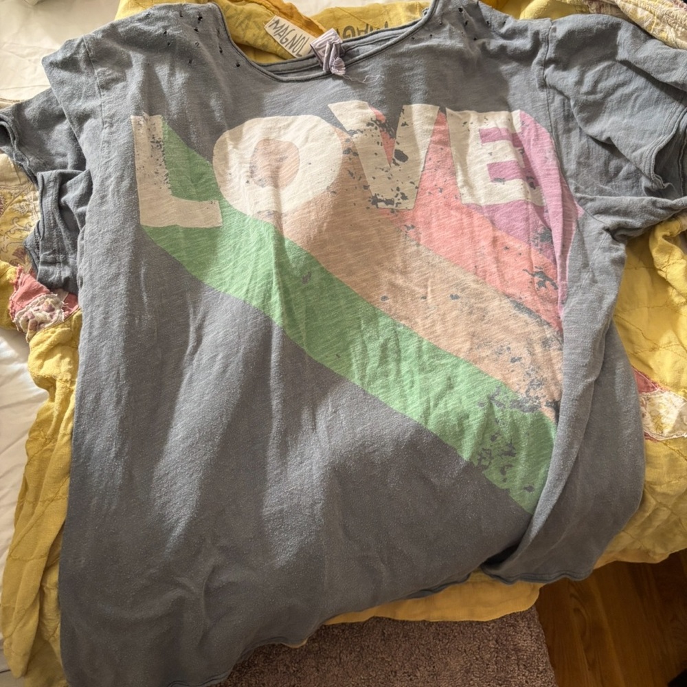 MAGNOLIA PEARL 🩵LOVE🩵Neon Technicolor Cotton Tshirt
